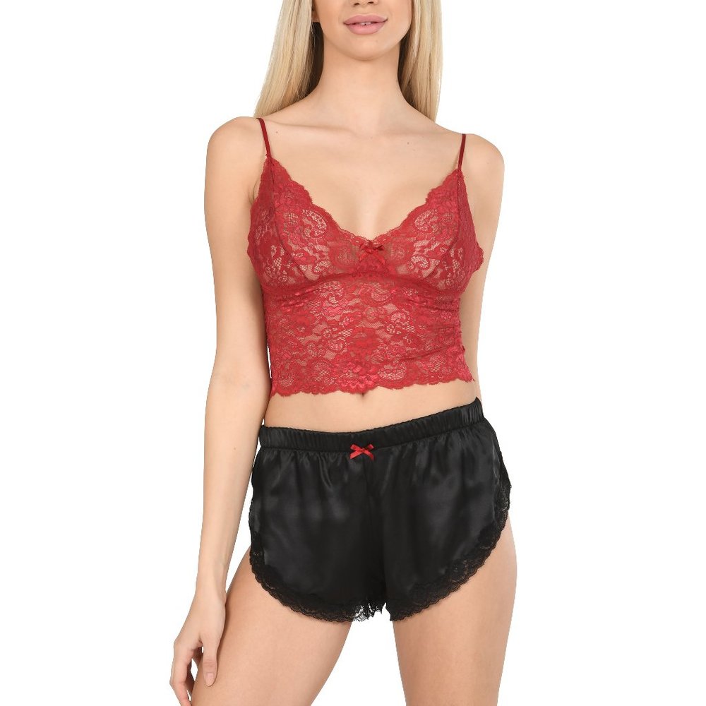 Satin Pajama Set for Women, Sexy Ultra Soft Pajamas Cami Shorts, 2 Piece PJ Sets